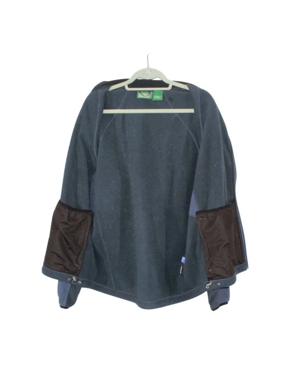 LL Bean Polartec Fleece Jacket Blue Black Full Zip Outdoor Size Large